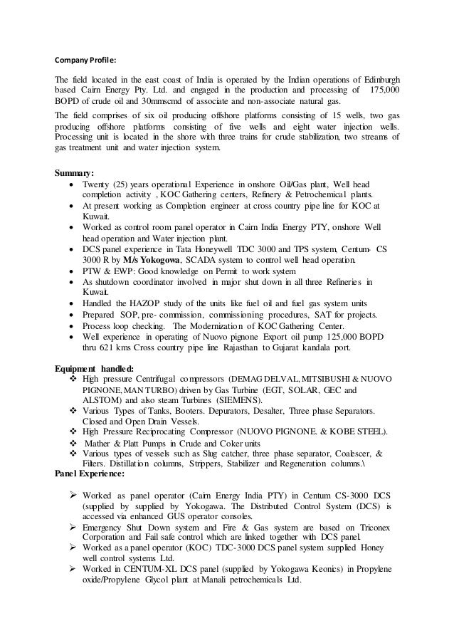 Distributed control system resume