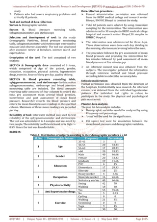 A Study to Assess the Effectiveness of Abdominal Breathing Exercise in ...