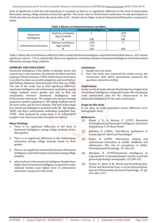 Emotional Intelligence and Achievement Motivation among College ...