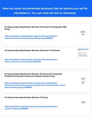 Pci Express Base Specification Revision 40 Version 10 Unknown | PDF