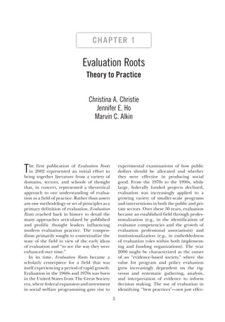 Evaluation Roots Theory Influencing Practice 3rd Edition Marvin C Alkin ...