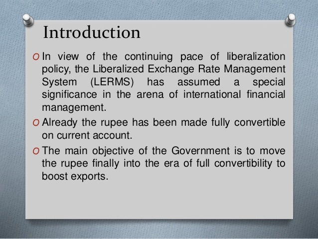 liberalized exchange rate management system (lerms)