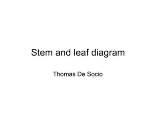 Stem and leaf diagram Thomas De Socio 