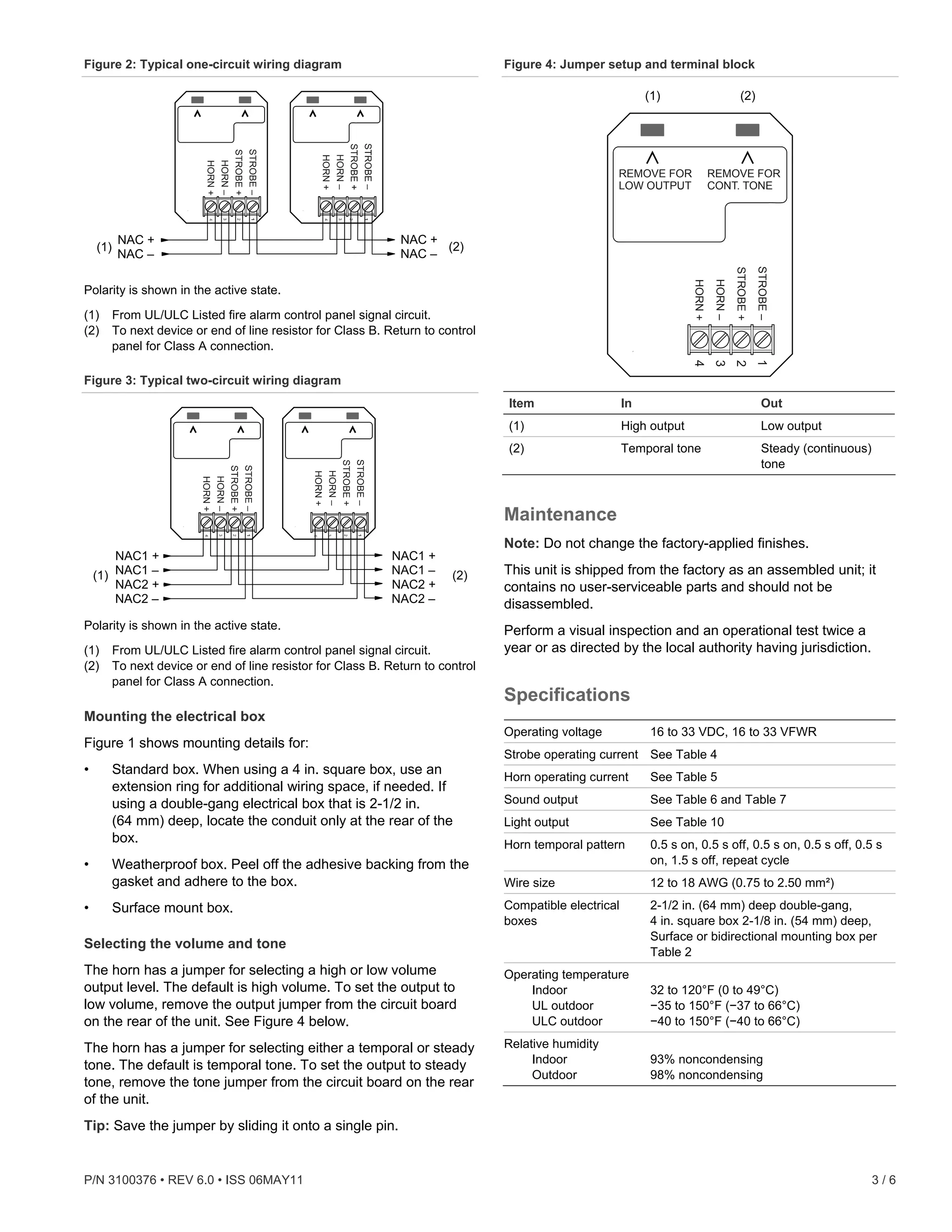 Edwards Signaling 2452THS1575W Installation Manual PDF
