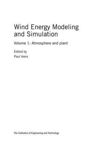 Wind Energy Modeling And Simulation Paul Veers | PDF