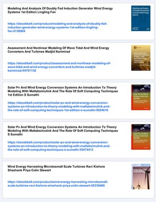 Wind Energy Modeling And Simulation Paul Veers | PDF