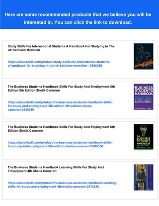 Study Skills Handbook.pdf The Study Skills Handbook For Nutritionists And Dietitians Sue Reeves | PDF