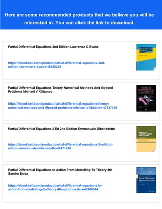 Partial Differential Equations 2nd Edition Jrgen Jost | PDF