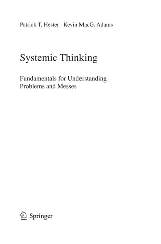 Systemic Thinking Fundamentals For Understanding Problems And Messes ...