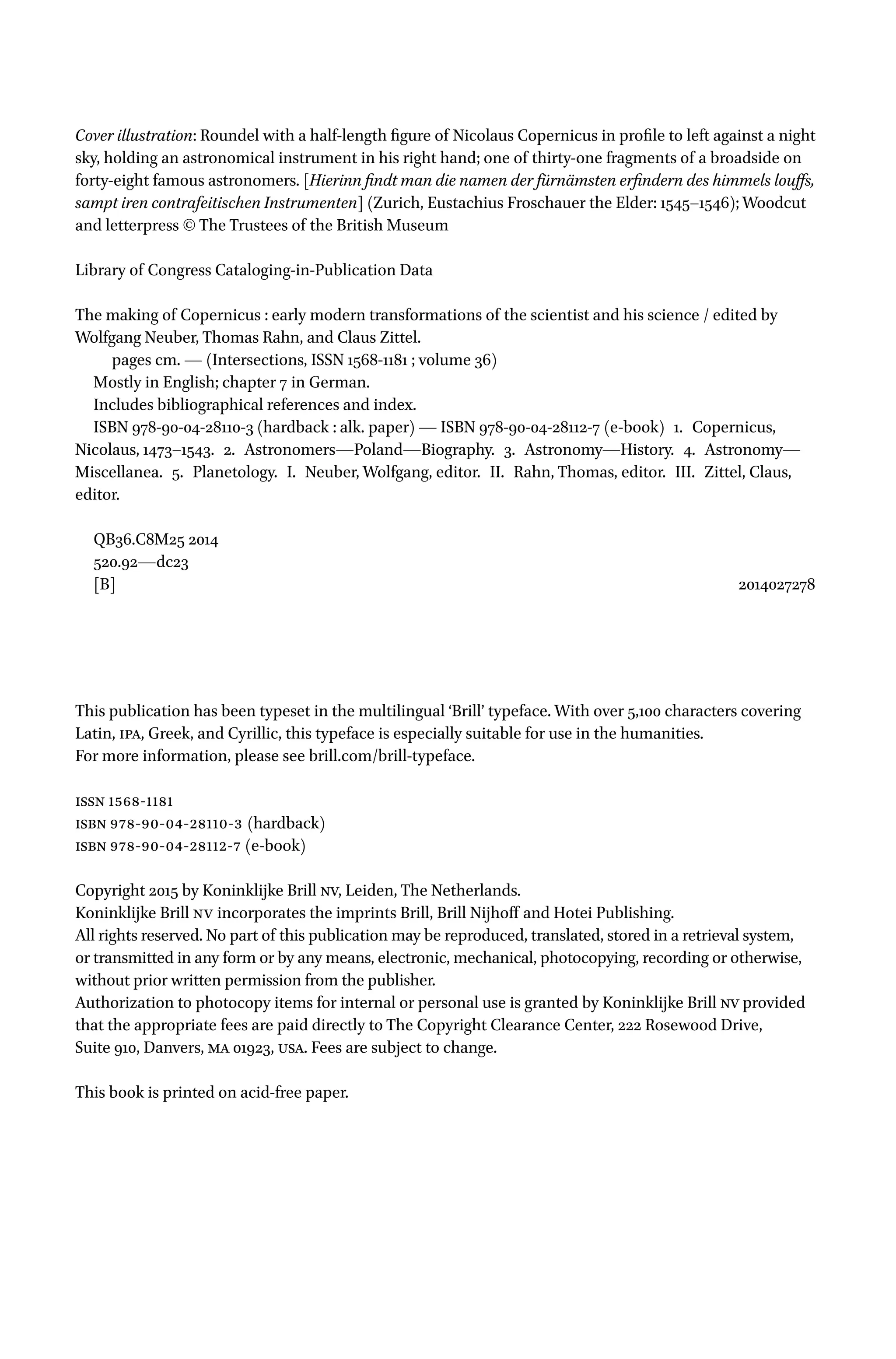The Making Of Copernicus Early Modern Transformations Of A Scientist ...