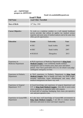 Dr.Asad CV | DOC
