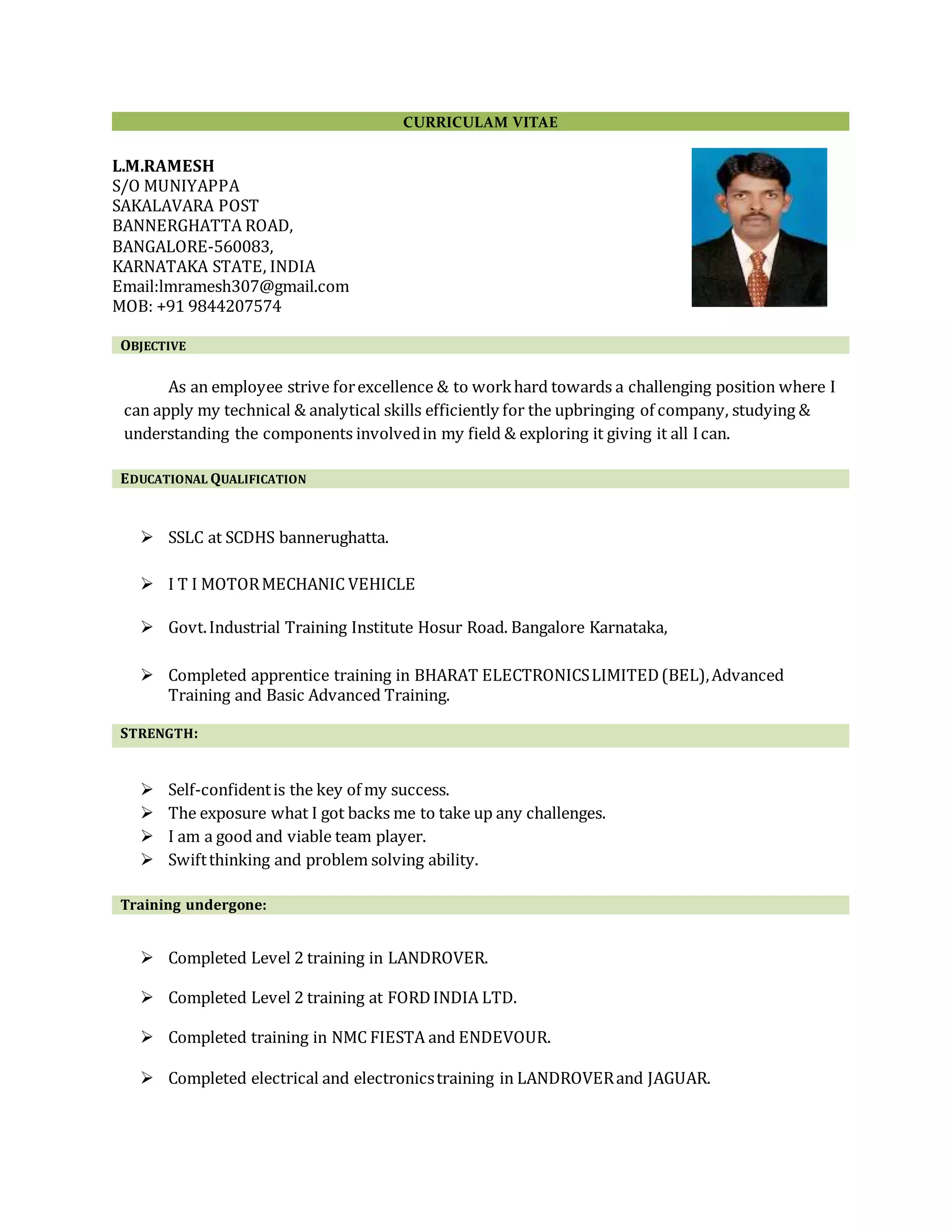 RAMESH RESUME 2 | PDF