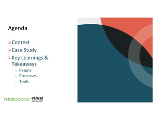 Agenda
ØContext
ØCase Study
ØKey Learnings &
Takeaways
§ People
§ Processes
§ Tools
 