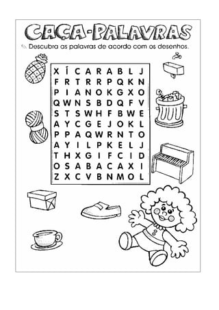 Caça-Palavras - Escola Educação  Atividades de silabas, Atividades com  silabas simples, Palavras