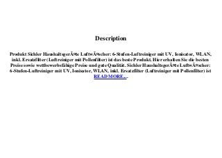 Best Seller Sichler Haushaltsgera Te Luftwa Scher 6 Stufen Luftreinig