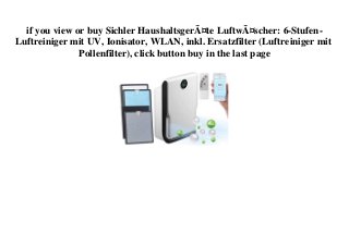 Best Seller Sichler Haushaltsgera Te Luftwa Scher 6 Stufen Luftreinig