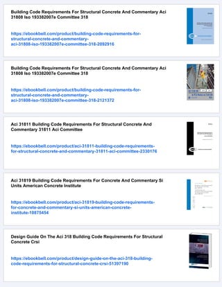 Aci 31814 Building Code Requirements For Structural Concrete And ...
