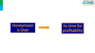 Honeymoon
is Over
Its time for
profitability
 