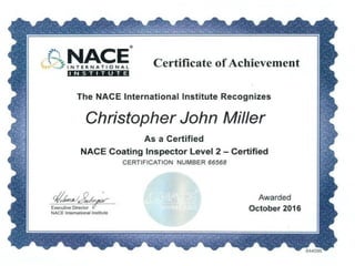 NACE 2 CERTIFICATE