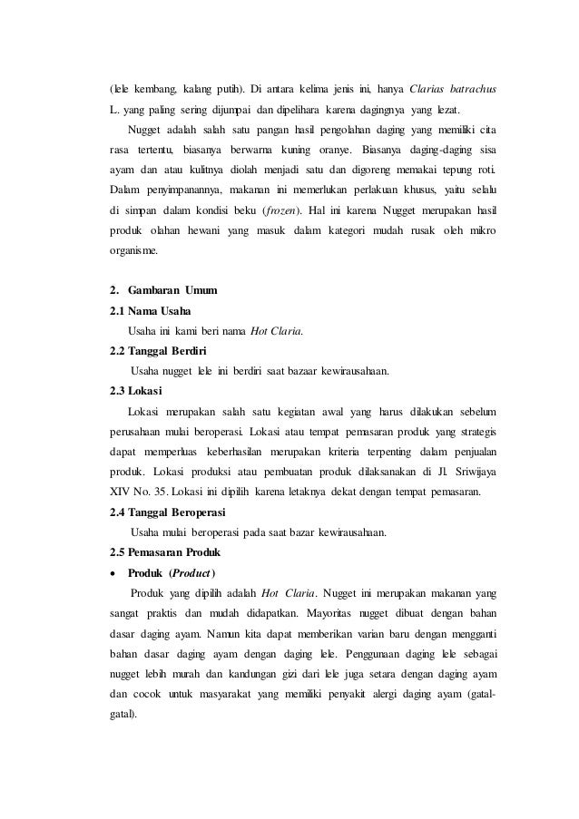 Proposal Usaha Pisang Goreng Nugget Tips Cara Membuats
