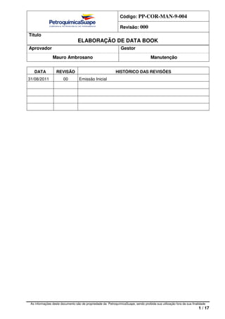Data Books Example procedimento-de-data-book | PDF