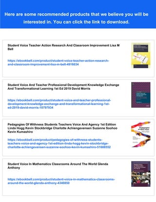 Student Voice Teacher Action Research And Classroom Improvement Lisa M ...