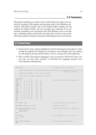 Data Analysis Using Sas Chaoying Joanne Peng | PDF