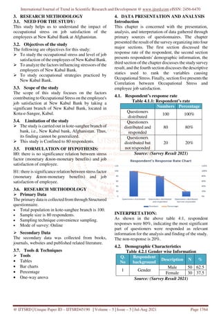 A Study on the Impact of Occupational Stress on Job Satisfaction of the ...