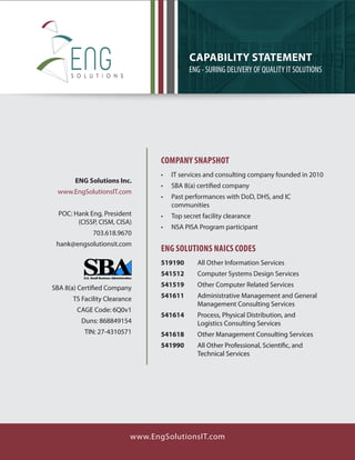 Eng Solutions - Capability Statement-Latest | PDF