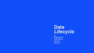 #aggregation
#processing
#serving
#storing
Data
Lifecycle
 