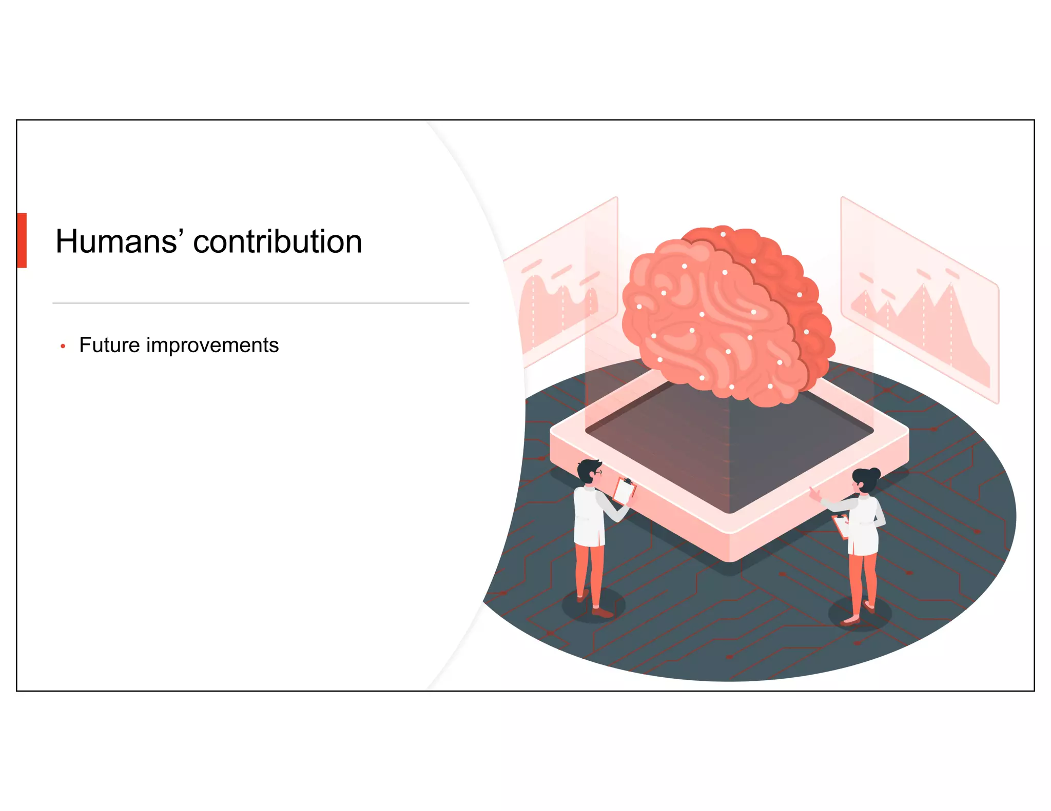 Humans’ contribution
• Future improvements
 