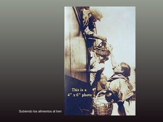 Subiendo los alimentos al tren 