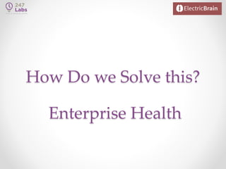 How Do we Solve this?
Enterprise Health
 