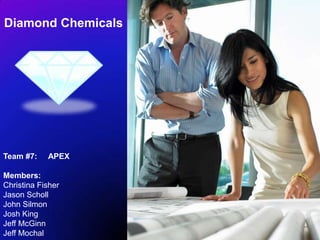 Diamond Chemicals Team #7:     APEX Members: Christina Fisher Jason Scholl John Silmon  Josh King Jeff McGinn Jeff Mochal 