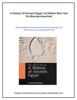 A History Of Ancient Egypt 1st Edition Marc Van De Mieroop | PDF