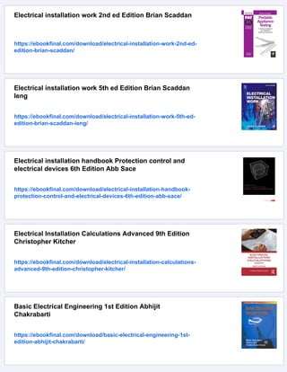 Basic Electrical Installation Work 2365 Edition Trevor Linsley | PDF