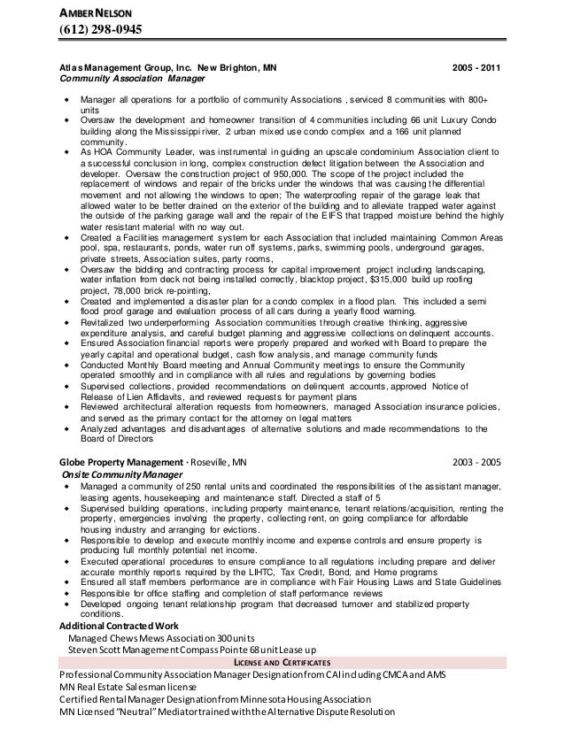amber_nelson_community manager resume association manager resume