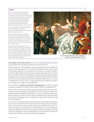 25
Las raíces históricas de España
PREPARAR LA PRUEBA DE SELECTIVIDAD
Repaso
1 Lee atentamente la síntesis y complétala con aquellos puntos que consideres que faltan.
La Prehistoria en la Península
LAS RAÍCES HISTÓRICAS DE ESPAÑA
Paleolítico
t Las sociedades paleolíticas basaban
su economía en actividades como
la caza, la recolección y la pesca.
Se trataba de una economía
depredadora. Los grupos humanos
eran nómadas.
t Aparecieron dos manifestaciones
de arte rupestre: la cantábrica
y la levantina.
Neolítico
t La agricultura y la ganadería fueron
la base de la economía.
t Elaboración textil, fabricación
de cerámica, pulimentación de la
piedra, etc.
t Los grupos humanos se sedentarizaron
en poblados estables.
Edad de los Metales
t Tradicionalmente esta etapa
se ha dividido en tres edades en función
del metal predominante: culturas del
cobre, culturas del bronce y culturas
del hierro.
t En la Península se desarrollan
importantes culturas: Los Millares,
El Argar, Campos de Urnas, etc.
La conquista
t La conquista romana de Hispania fue
un proceso histórico de dominio militar
y de transformación sociocultural. Dicho
proceso se ha dividido tradicionalmente
en tres etapas:
– Los inicios, en el contexto
de la segunda guerra púnica
(218-197 a.C.).
– La conquista del interior peninsular
(197-31 a.C.).
– Sometimiento de los pueblos
cantábricos (31-19 a.C.).
Economía
t La Hispania romana registró un
importante desarrollo debido
esencialmente a tres factores:
– Racionalización y mejoras técnicas
aplicadas a los sistemas de
explotación agropecuaria y minera.
– Inclusión de la economía peninsular
en los circuitos comerciales
del Imperio romano.
– Economía monetaria y urbana.
Sociedad
t El modelo social hispano-romano
quedó definido por las siguientes
características:
– Integración de las elites indígenas
principalmente a través
de la concesión de la ciudadanía
romana, lo que confería derechos
políticos.
– Desigualdades jurídicas entre
la población, basadas en la distinción
fundamental entre hombres libres
y esclavos.
Cultura
t La cultura, las costumbres, la lengua,
las leyes y la religión romanas
se impusieron progresivamente
en Hispania. Ese proceso de asimilación
ha sido denominado romanización.
t Factores que favorecieron la
romanización fueron: la red viaria,
las ciudades, el ejército y la extensión
de la ciudadanía romana.
Organización administrativa
t La delimitación política de Hispania
consistió en su división en diversas
circunscripciones: las provincias.
t Las provincias fueron cambiando
en número y territorio administrado
para adaptarse a las necesidades
del imperio.
Crisis e invasiones bárbaras
t En el siglo III d.C. se produjo una grave
crisis en el Imperio romano:
– Escasez de mano de obra esclava,
que se tradujo en la crisis
de numerosas actividades productivas.
– Las incursiones de los pueblos
bárbaros cortaron las relaciones
comerciales.
– Inestabilidad del poder imperial.
– Ejército incapaz de contener
a los pueblos bárbaros.
t Como resultado, los visigodos
se establecieron en Hispania y crearon
un reino propio.
Hispania romana y visigoda
Celtas e iberos
t Durante el primer milenio se fueron conformando
en la Península dos culturas autóctonas: la cultura celta
y la cultura ibera.
t En la zona de confluencia con los iberos –Sistema Ibérico,
este de la Meseta– surgió una cultura con características
peculiares procedentes tanto del mundo celta como del ibero:
fueron los celtiberos.
Pueblos colonizadores
t Desde principios del primer milenio antes de Cristo diversas
potencias colonizadoras procedentes del Mediterráneo oriental
y central llegaron a la península Ibérica.
t Los fenicios, los griegos y los cartagineses fueron, por este orden,
los pueblos que colonizaron algunas zonas de la Península,
especialmente el sur y la franja mediterránea.
Los pueblos prerromanos
 