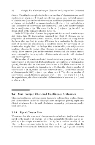 Sample Size Calculations For Clustered And Longitudinal Outcomes In ...