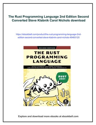 The Rust Programming Language 2nd Edition Second Converted Steve ...