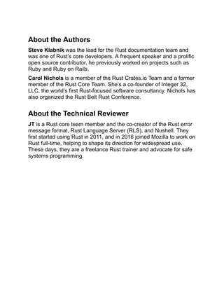 The Rust Programming Language 2nd Edition Second Converted Steve ...