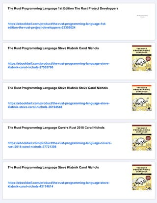 The Rust Programming Language 2nd Edition Second Converted Steve ...