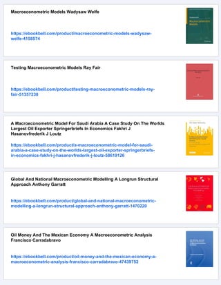 Macroeconometric Methods Applications To The Indian Economy Pami Dua | PDF