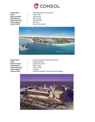 Qatar Consol Company Profile | PDF