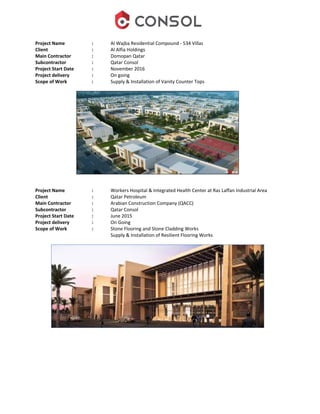 Qatar Consol Company Profile | PDF