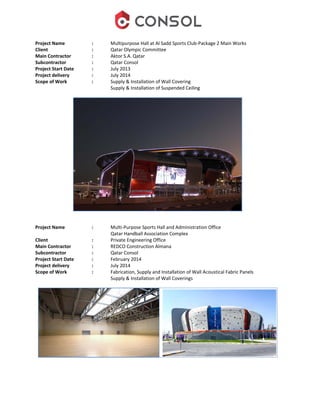 Qatar Consol Company Profile | PDF