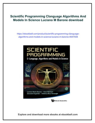 Scientific Programming Clanguage Algorithms And Models In Science ...