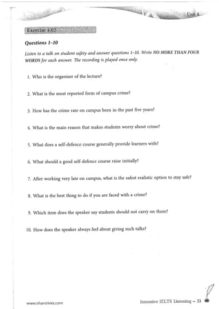 IELTS INTENSIVE LISTENING | PDF