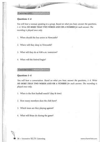 IELTS INTENSIVE LISTENING | PDF