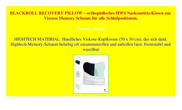 Nackenstützkissen orthopädisches HWS Kissen BLACKROLL® RECOVERY PILLOW